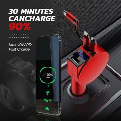 Portable 3-in-1 Fast Car Phone Charger