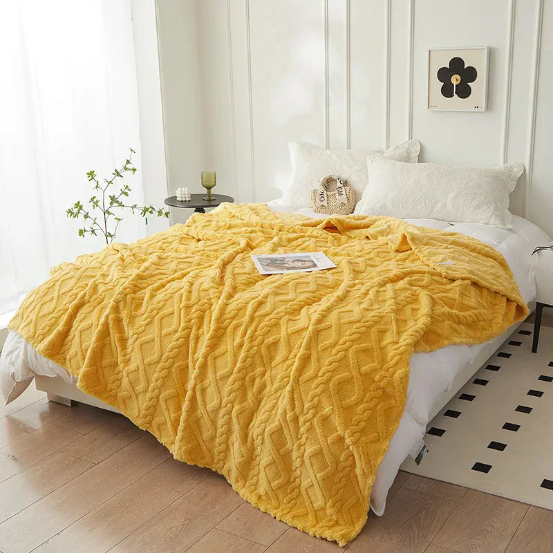 Soft Double Sided Wool Blanket Throw