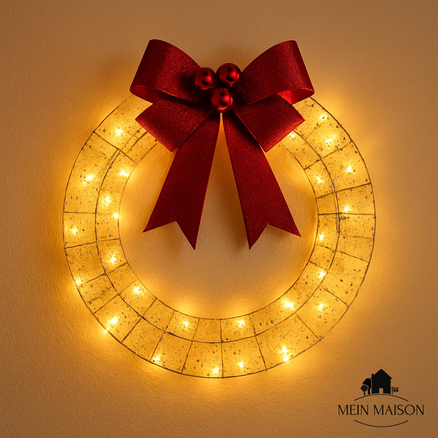 Bright Christmas Wreath with LED Lights