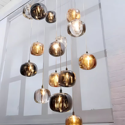 Vibrant Glass Drop Chandelier Lighting