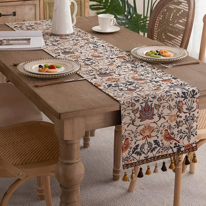 Traditional Vintage Flower Table Runner