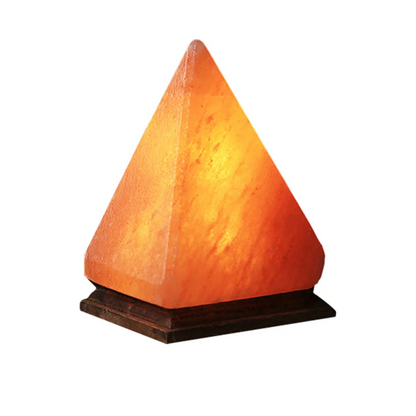 Natural Salt Crystal Table Lamp with Wood Base