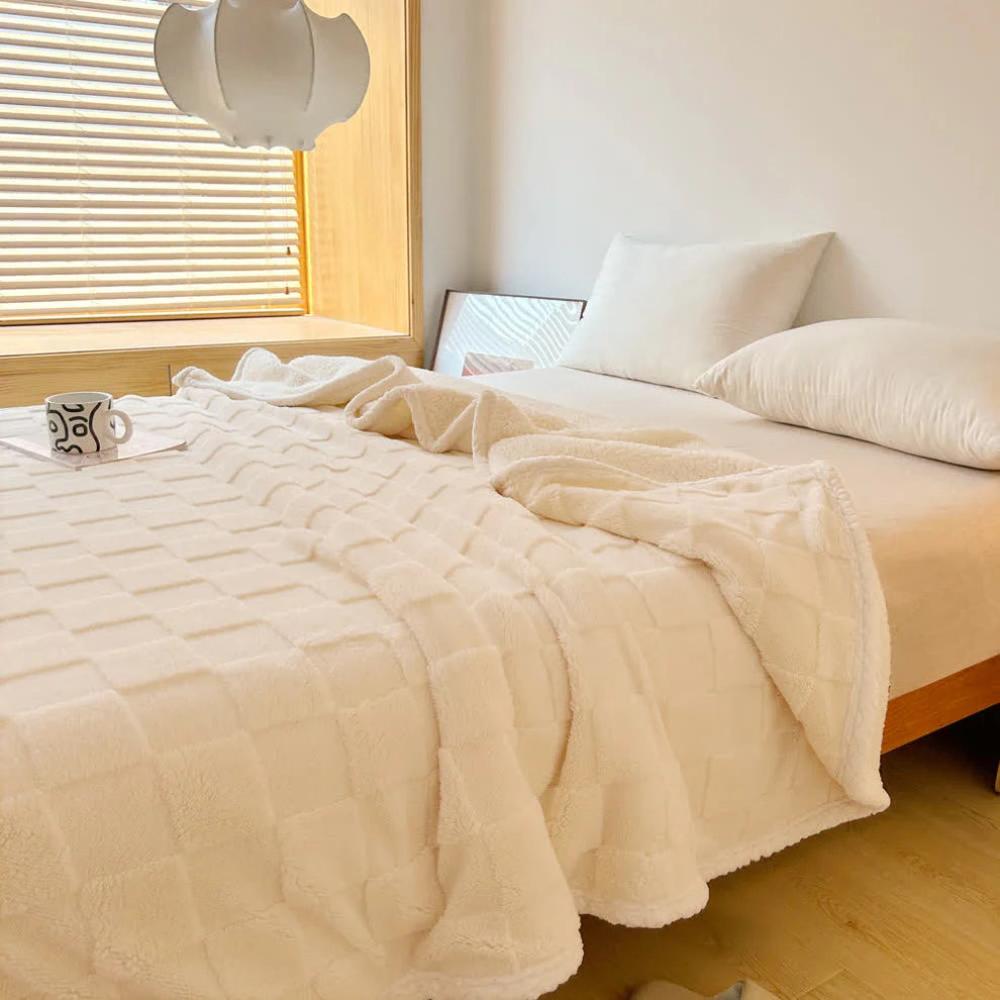 Soft Checkerboard Throw Blanket