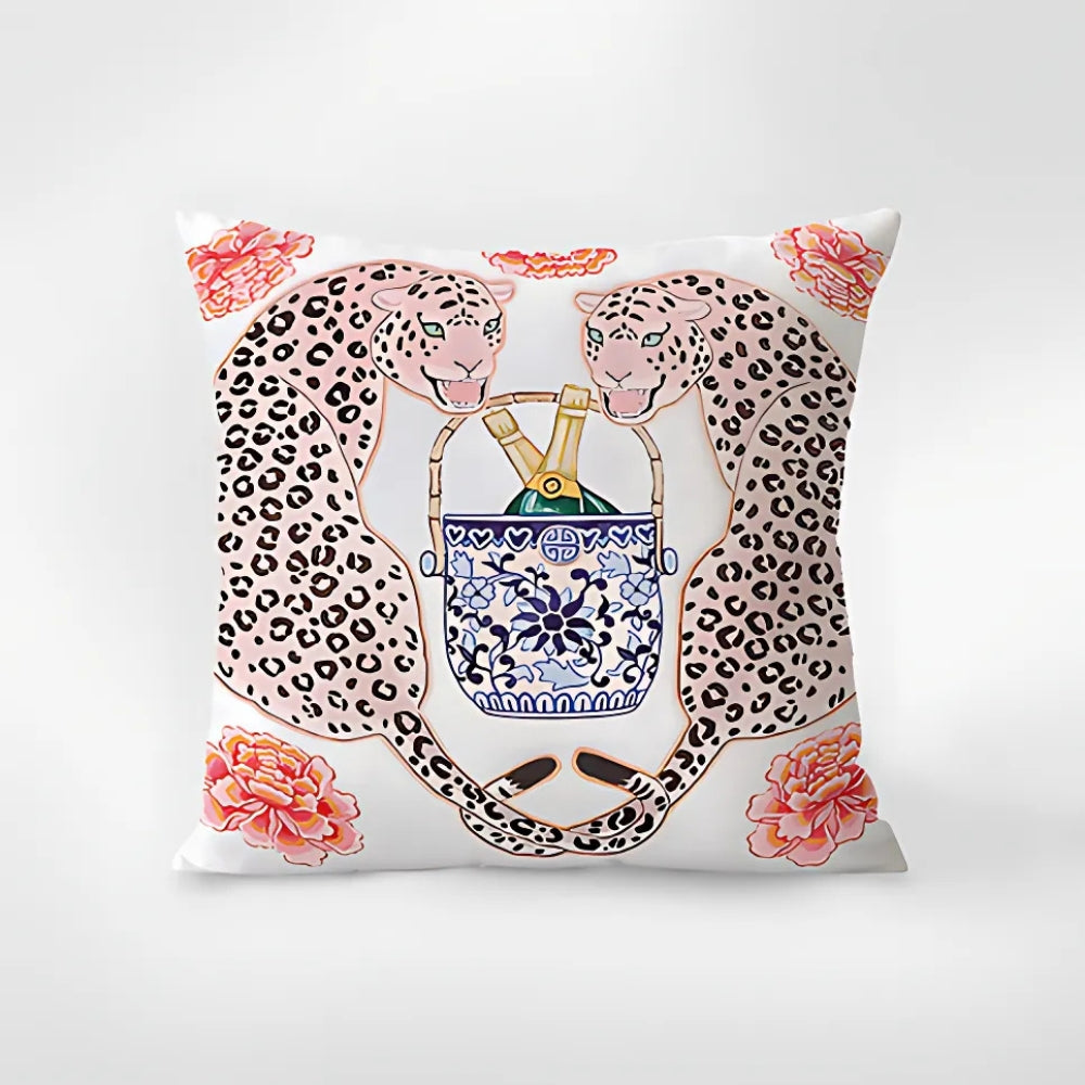 Colorful Animal Print Throw Pillow Cover