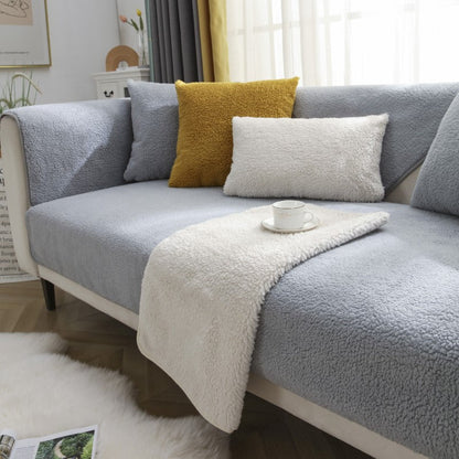 Fuzzy Anti-Slip Wool Couch Protector - Luxicro
