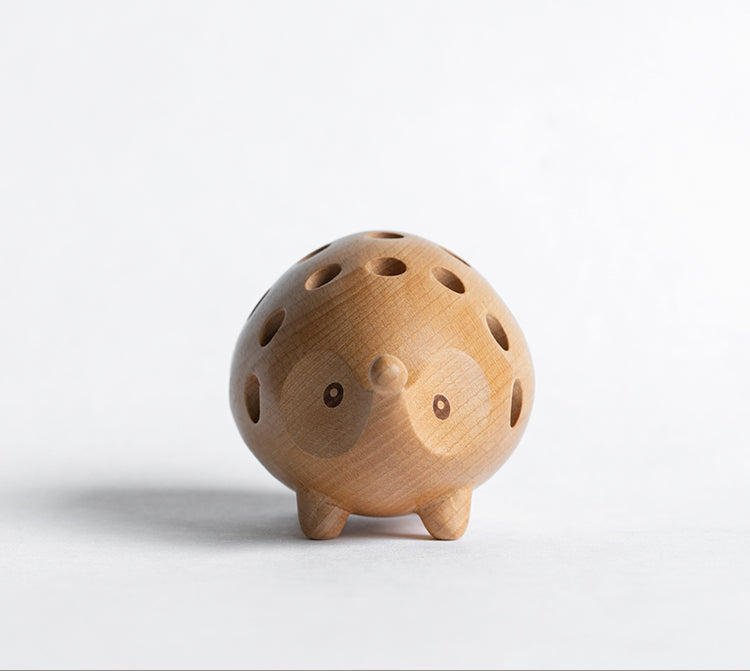 Adorable Wood Hedgehog Pencil Holder
