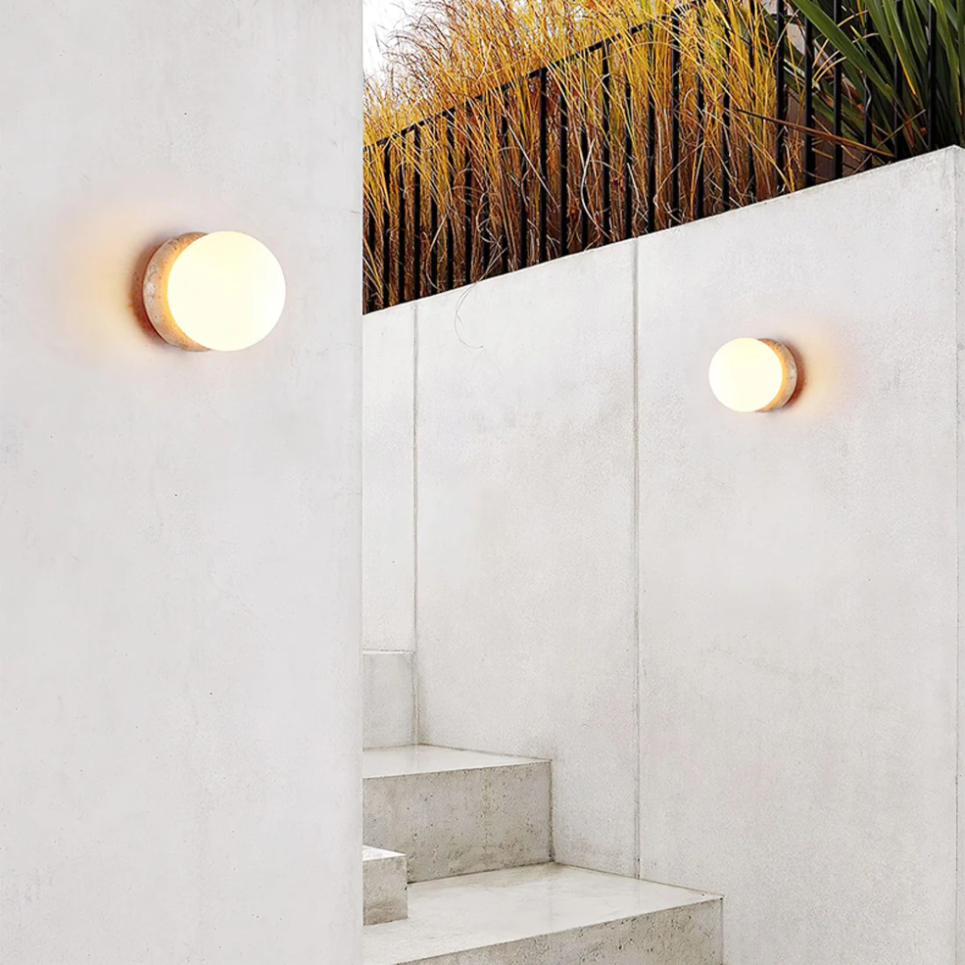 Natural Rock Exterior Weatherproof Wall Lamp
