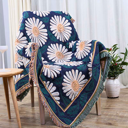 Colorful Fringe Cotton Throw Blanket