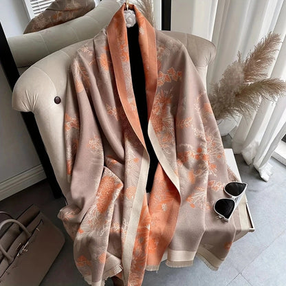Beautiful Print Double Sided Silk Scarf
