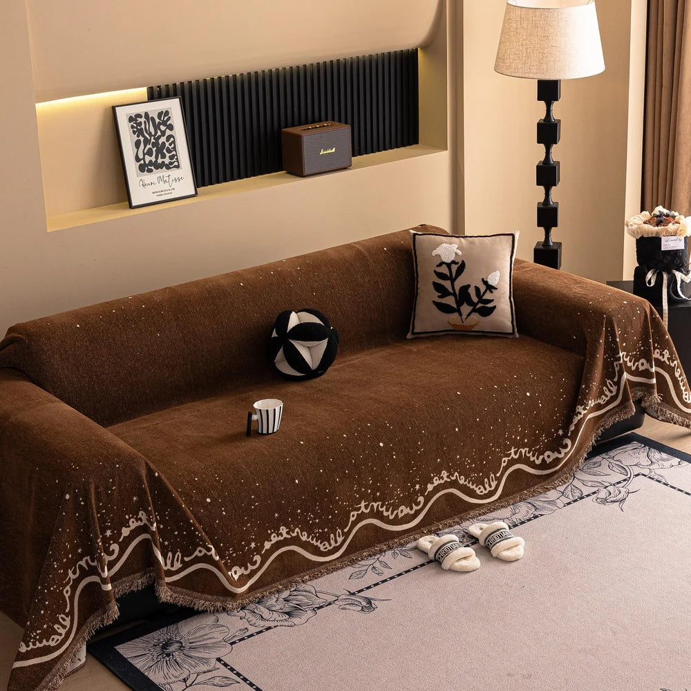 Soft Sparkly Chenille Couch Slipcover