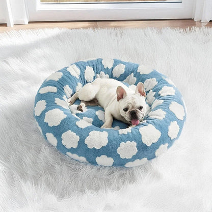 Cozy Plush Checkered Dog Bed