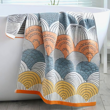 Beachy Ocean Cotton Bath Towel - Luxicro