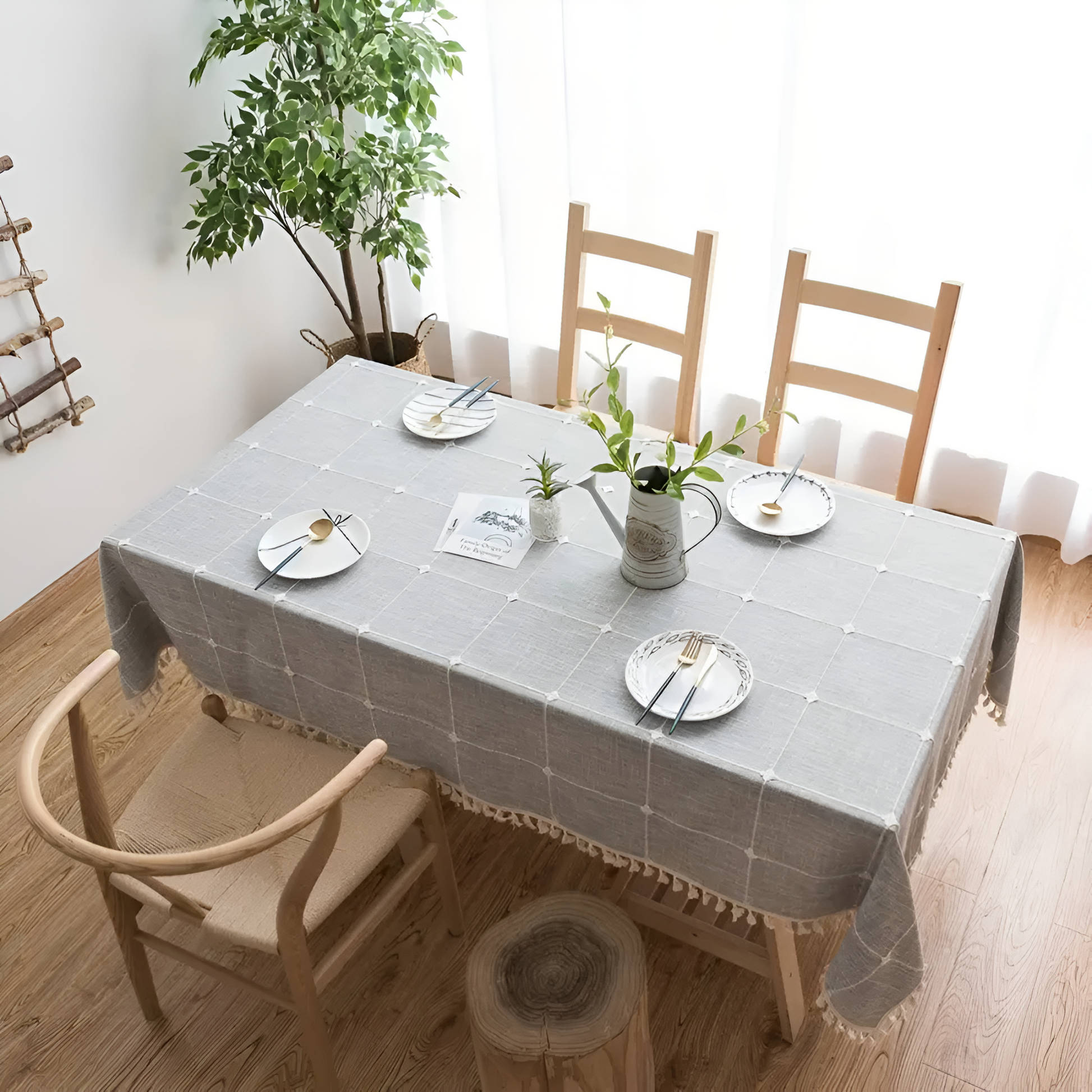 Rustic Country Check Tablecloth - Luxicro