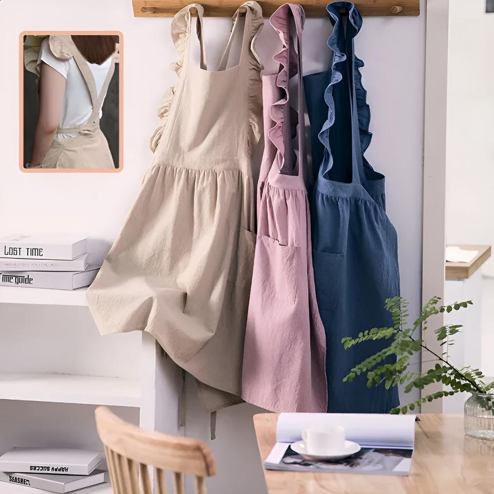 Floral Pattern Lace Kitchen Apron - Luxicro