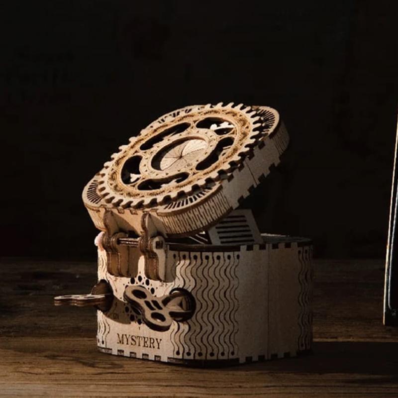 Wooden Brain Teaser Box with Laser-Cut Interlocking Pieces – Luxicro
