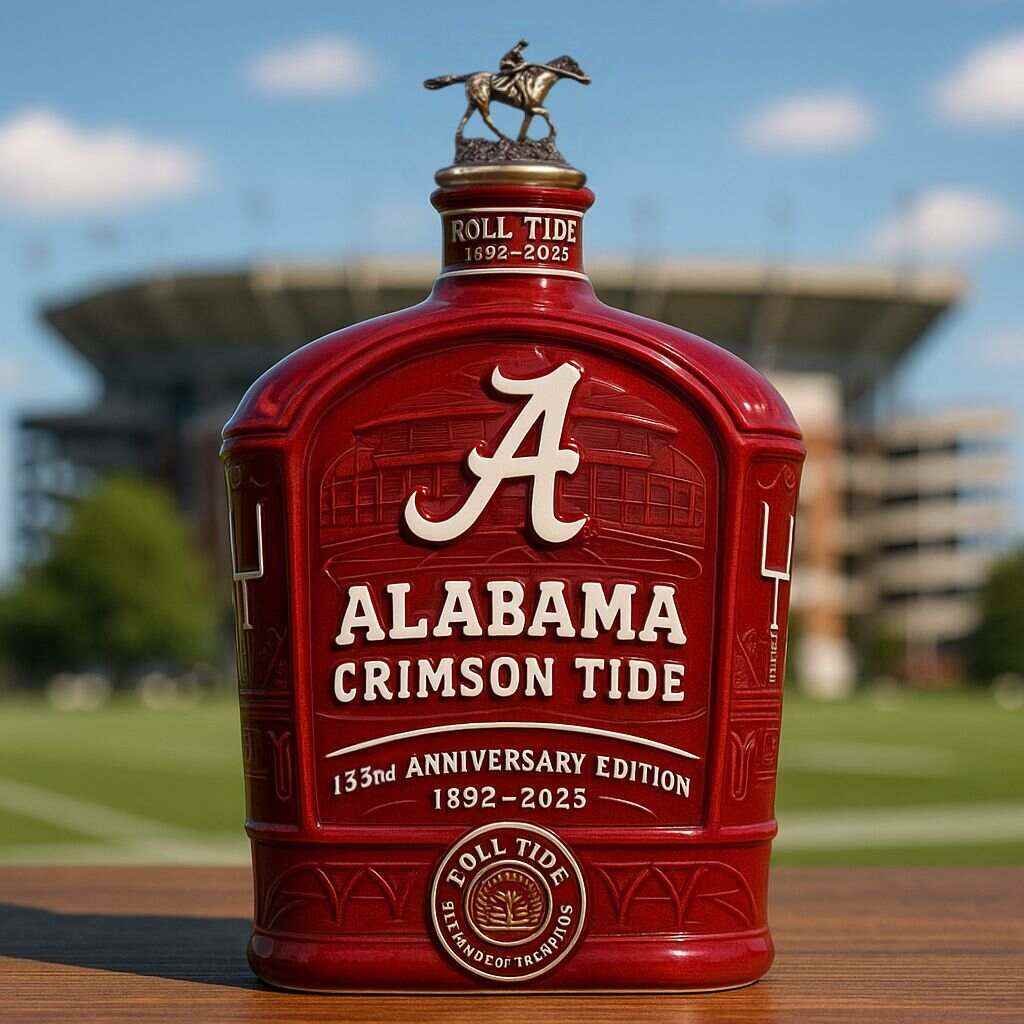 Authentic Alabama Crimson Tide Collectible Whiskey Decanter