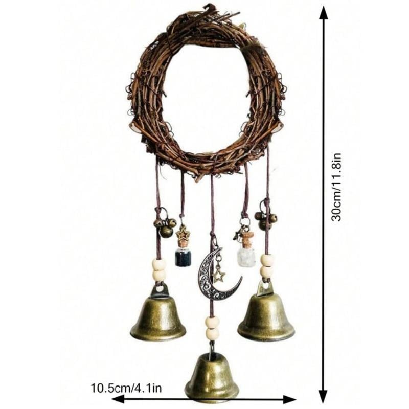 Rustic Woven Metal Wind Chime Decor