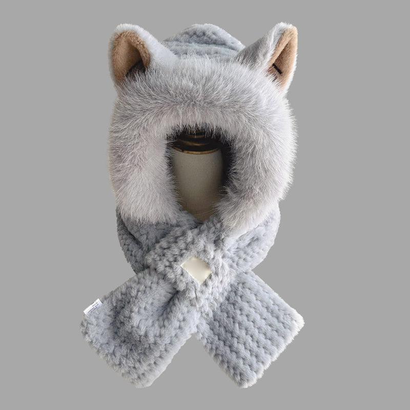 Cozy Fox Ear Winter Hat Scarf Set