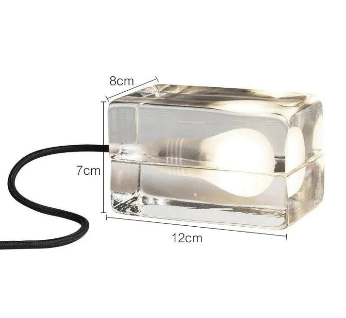 Sleek Clear Glass Table Lamp with Bright LED Light
