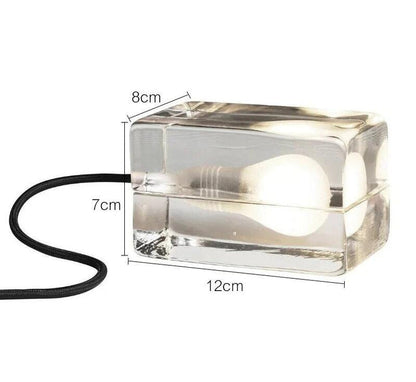 Sleek Clear Glass Table Lamp with Bright LED Light
