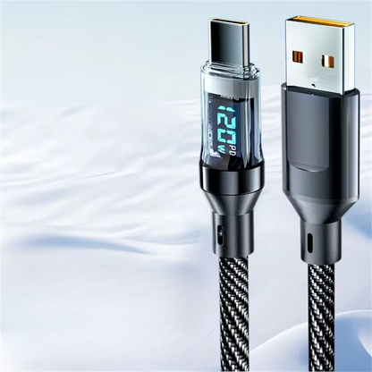 Fast Type-C 120W Quick Charge Cable with LED Indicator