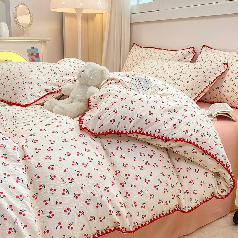 Beautiful Floral 4 Piece Bed Sheet Set