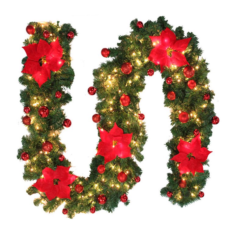 Luxury LED Christmas Stair Garland 9FT Long