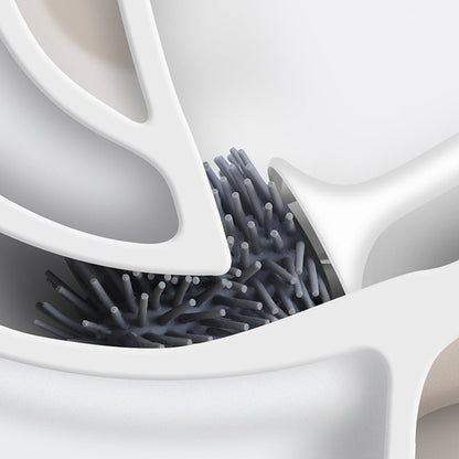 Ergonomic Silicone Toilet Brush with Holder