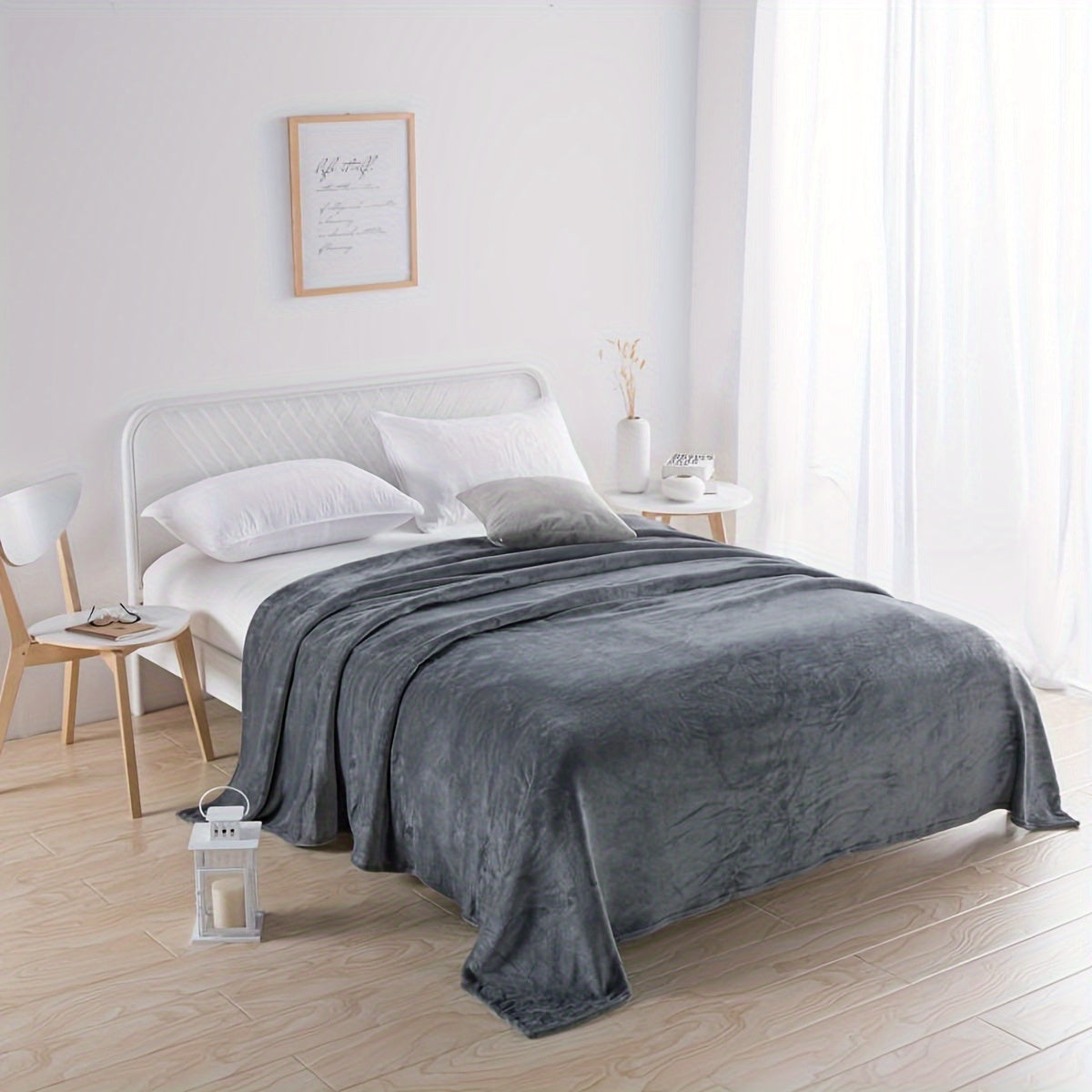 Cozy Light Grey Fuzzy Blanket - Luxicro