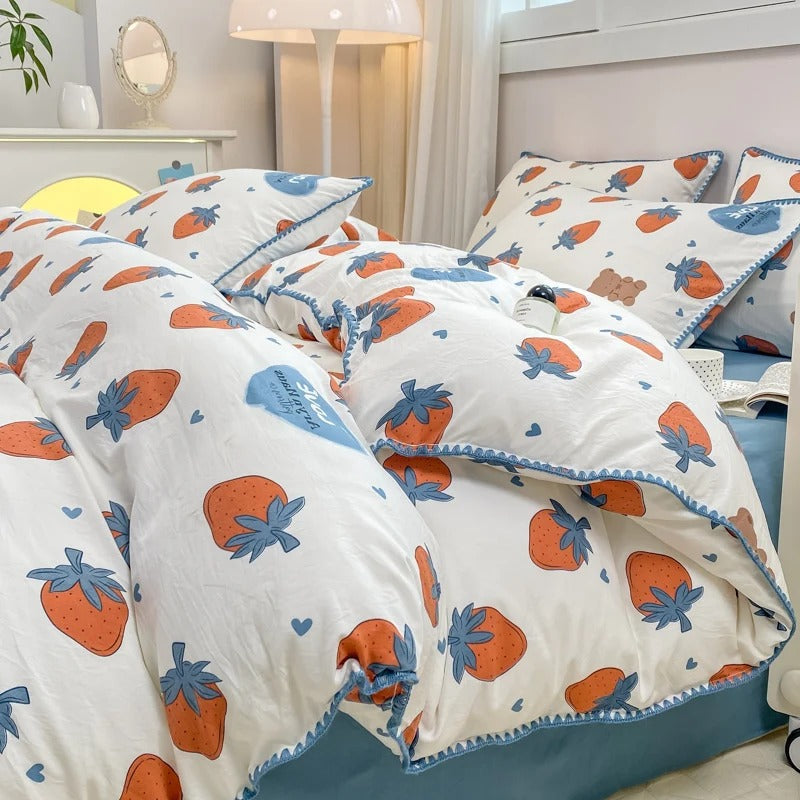 Beautiful Floral 4 Piece Bed Sheet Set