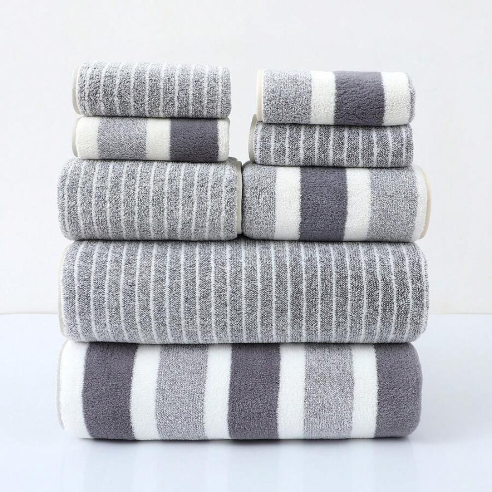 Ultra Soft 8-Piece Bath Towel Set in Coral Fleece