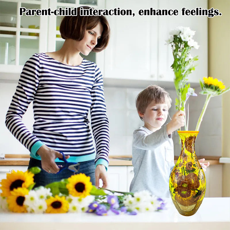 Colorful Flower Shaped Puzzle Vase