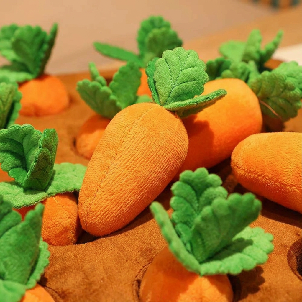 Fun Orange Plush Dog Play Toy