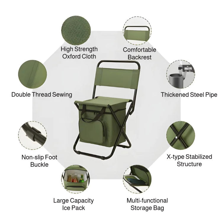 Cooler Portable Folding Camping Stool