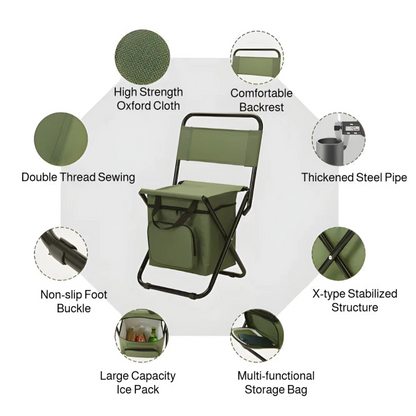 Cooler Portable Folding Camping Stool