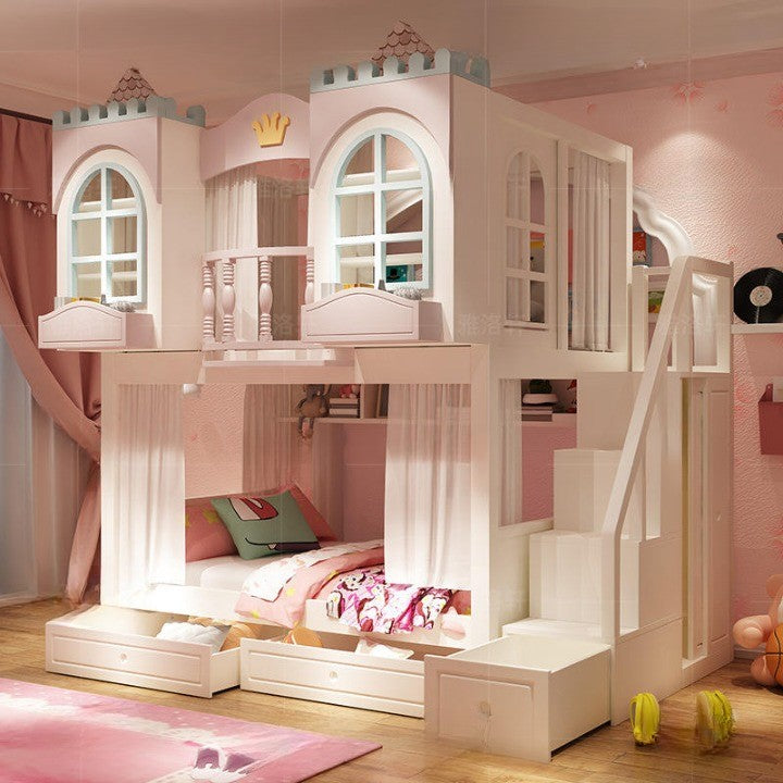 Dreamy Childrens Wooden Bunk Bed - Luxicro