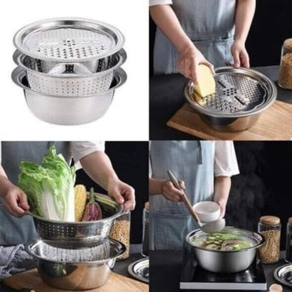 Stainless Steel Fine Mesh Colander Set