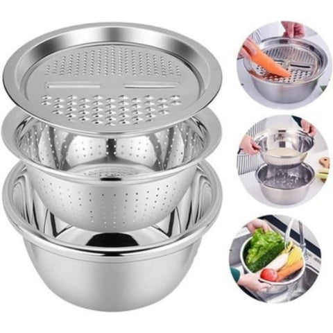 Stainless Steel Fine Mesh Colander Set