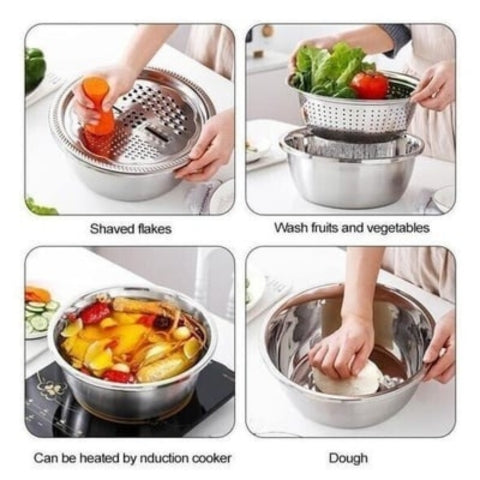Stainless Steel Fine Mesh Colander Set