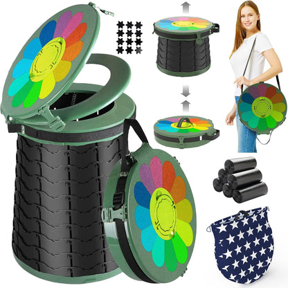 Compact Camping Toilet with Adjustable Legs - Luxicro