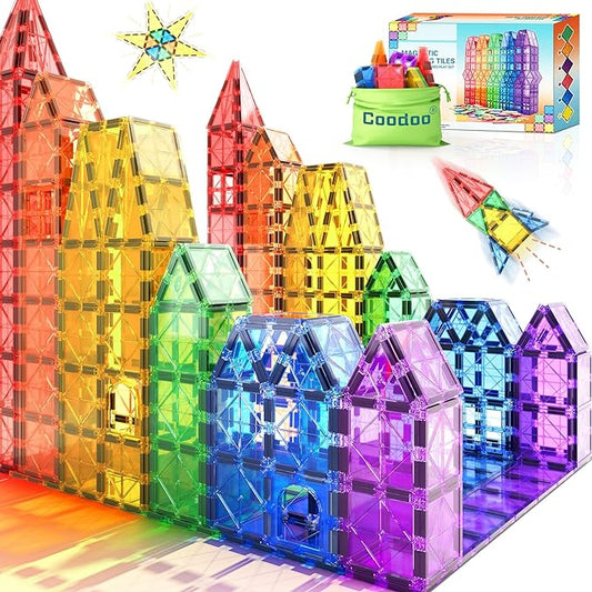 Bright Childrens Magnetic Construction Blocks - Luxicro