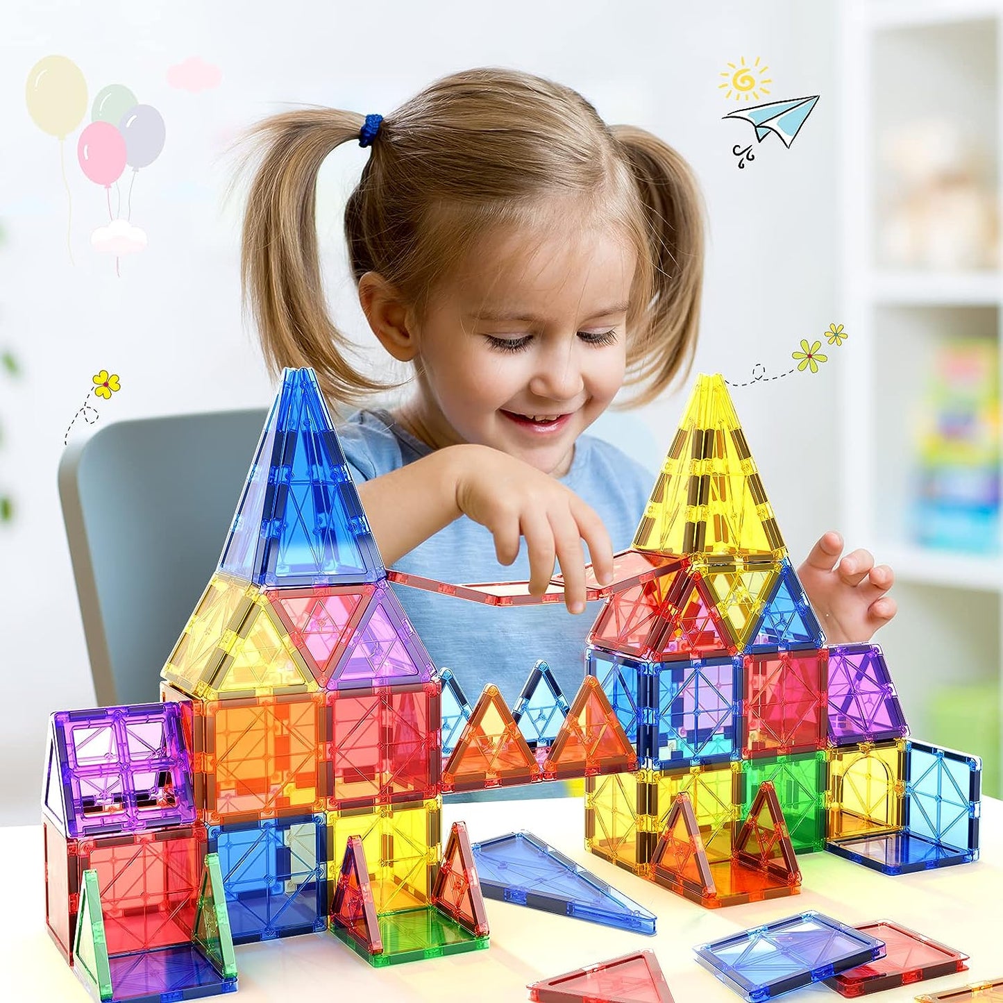 Bright Childrens Magnetic Construction Blocks