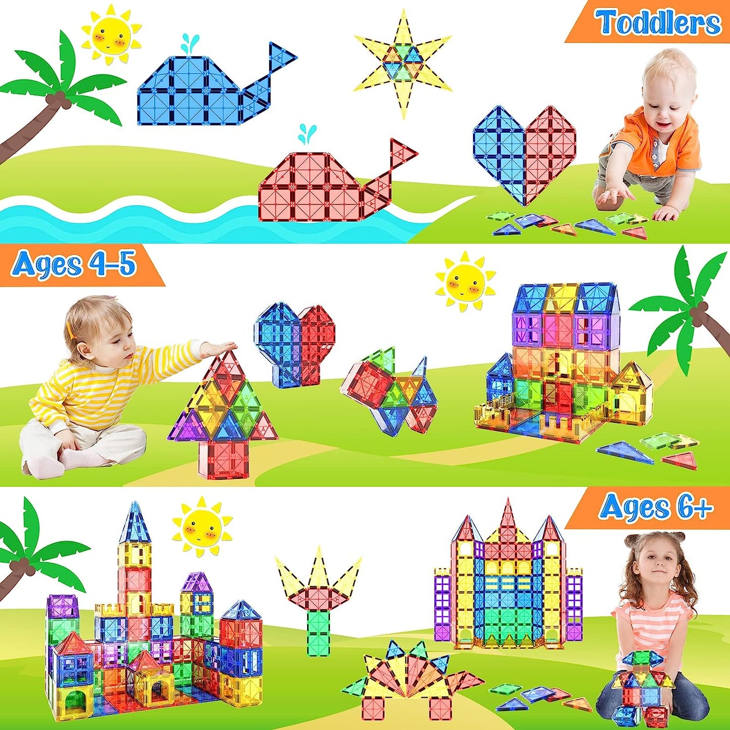 Bright Childrens Magnetic Construction Blocks