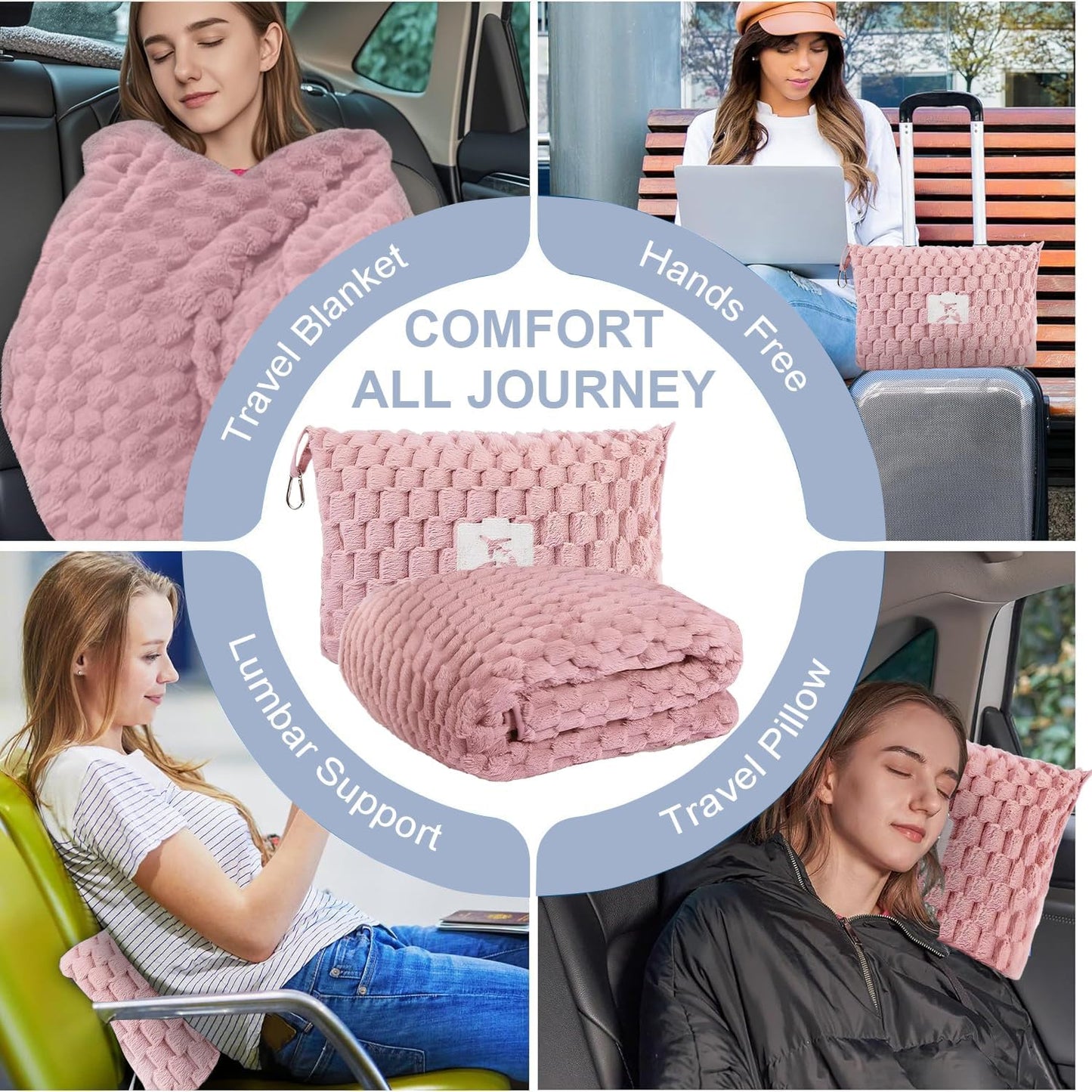 Cozy Portable Travel Blanket Set