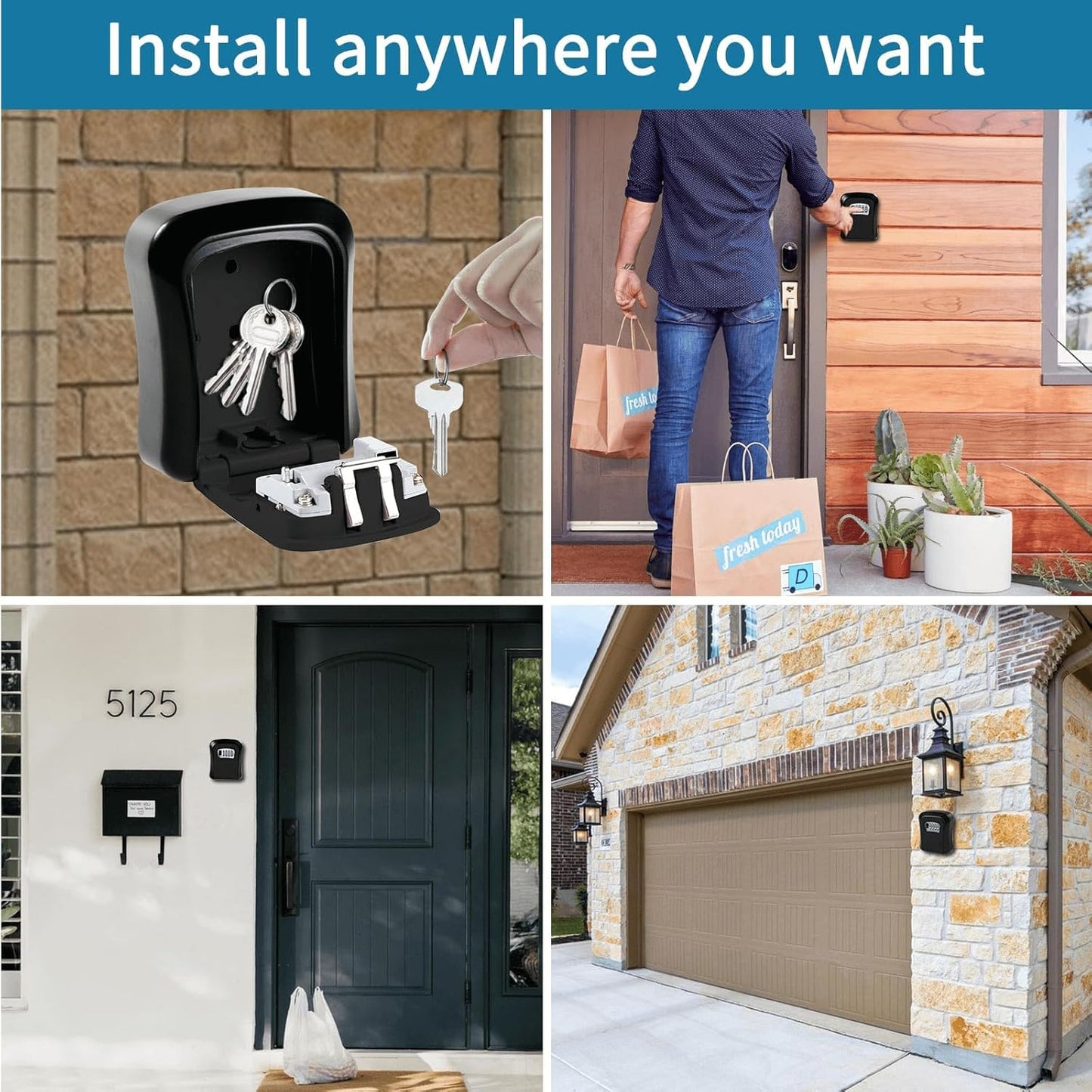 Safely Locked Key Storage Box with 4 Digit Combination