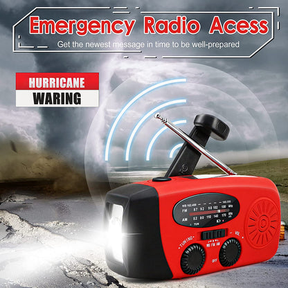 Compact Solar Powered Radio with Flashlight & Power Bank