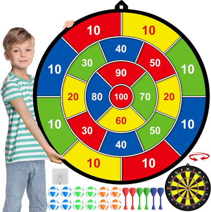 Fun Double-Sided Dartboard for Kids - Luxicro