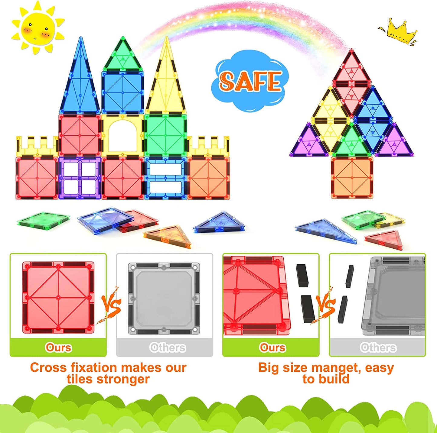 Bright Childrens Magnetic Construction Blocks