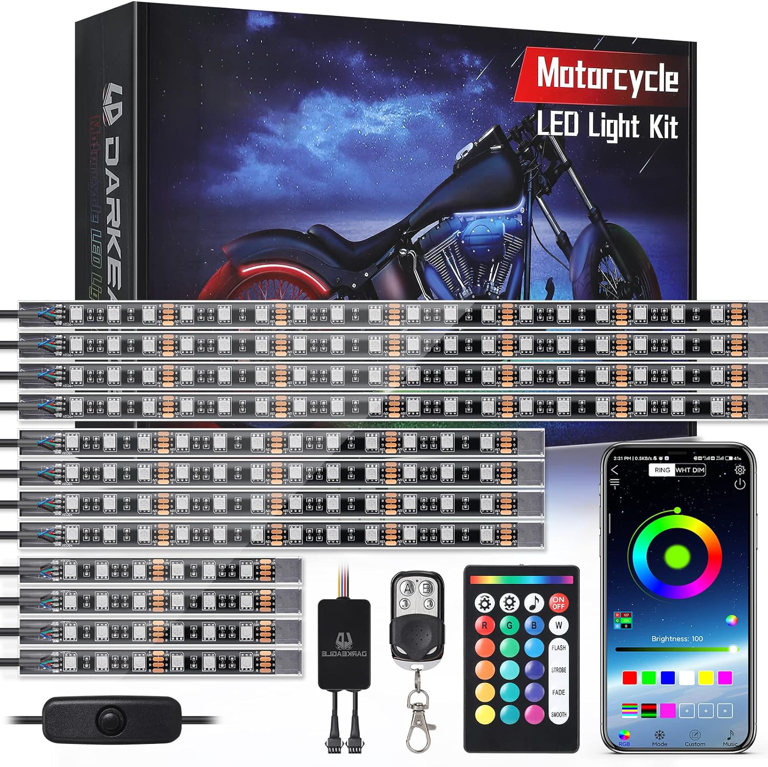 Bright Motorcycle LED Lighting Kit with Turn Signals - Luxicro