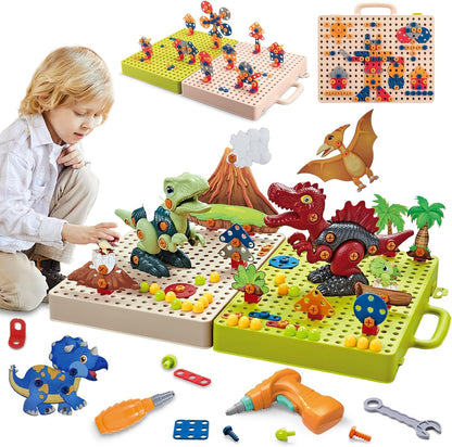 Colorful Kids Dino Construction Toy Set
